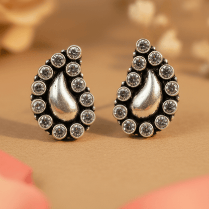 Chandrika Stud Earrings - Zirak Silver