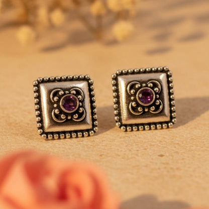 Chaturi Stud Earrings - Zirak Silver