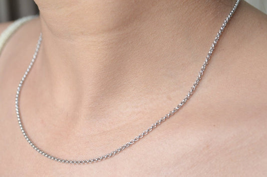 Classic Rolo Link Silver Chain – 925 Sterling Round Link Necklace - Zirak Silver