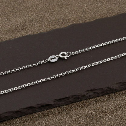 Classic Rolo Link Silver Chain – 925 Sterling Round Link Necklace - Zirak Silver