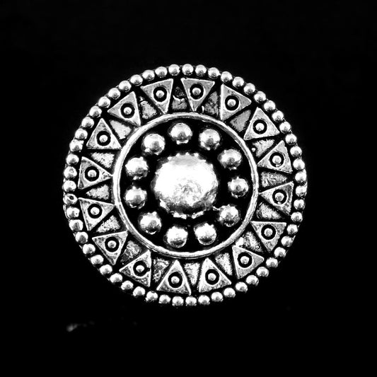 Concentric Tribal Garnet Ring - Zirak Silver