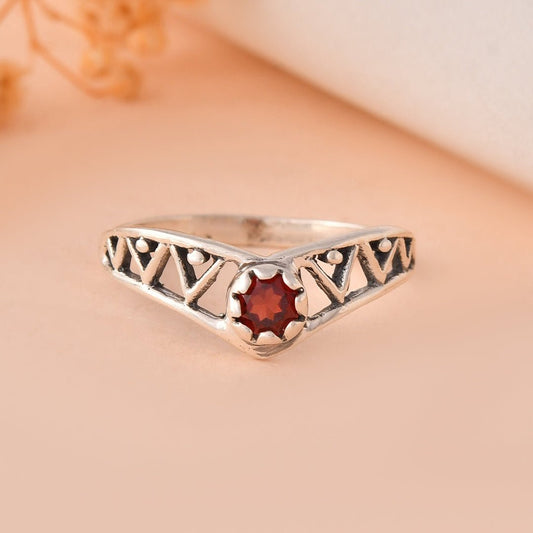 Crimson Glyph Ring - Zirak Silver
