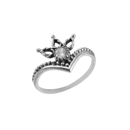 Crown Crystal Ring - Zirak Silver