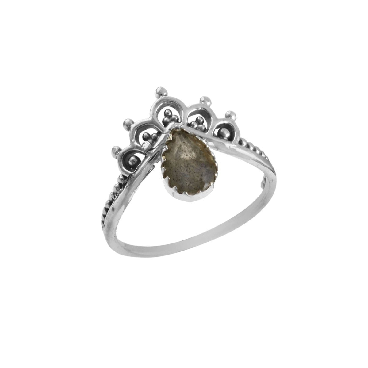 Crown Labradorite Ring - Zirak Silver