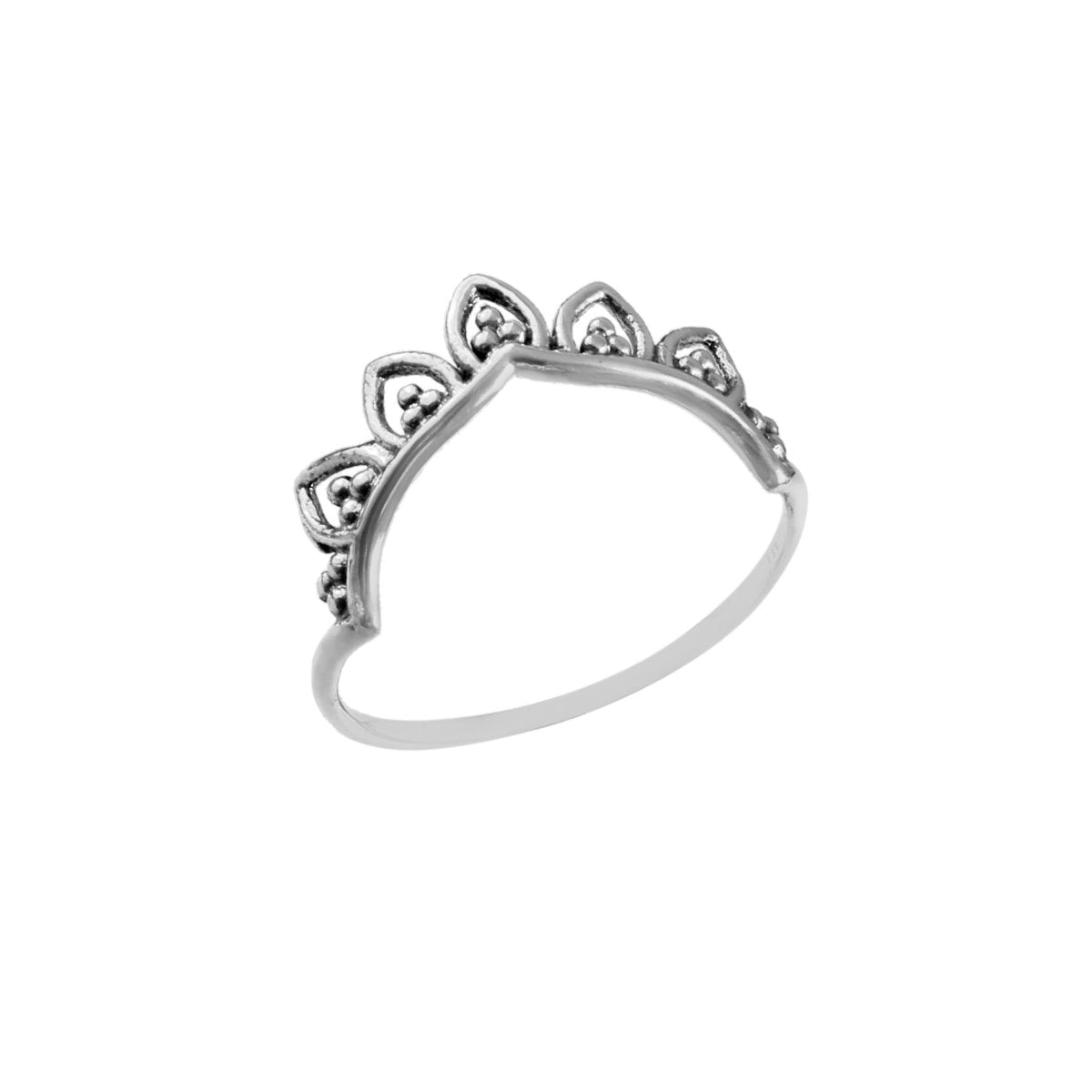 Crown Petal Silver Ring - Zirak Silver