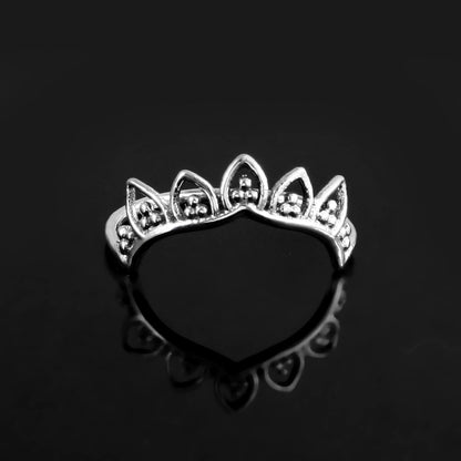 Crown Petal Silver Ring - Zirak Silver