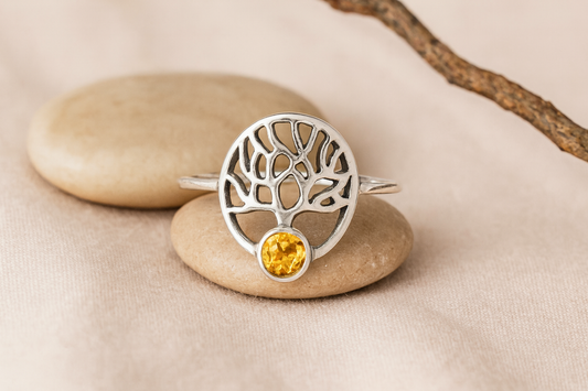 Tree of Life Citrine Ring