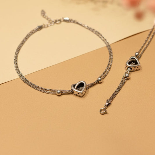 Dilruba Anklet - Zirak Silver