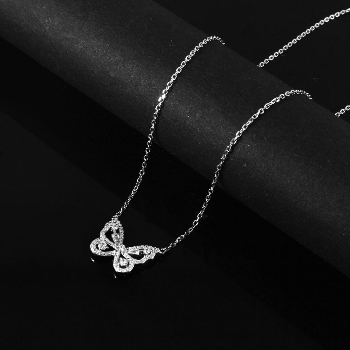 Elegant Butterfly Wings Pendant - Zirak Silver