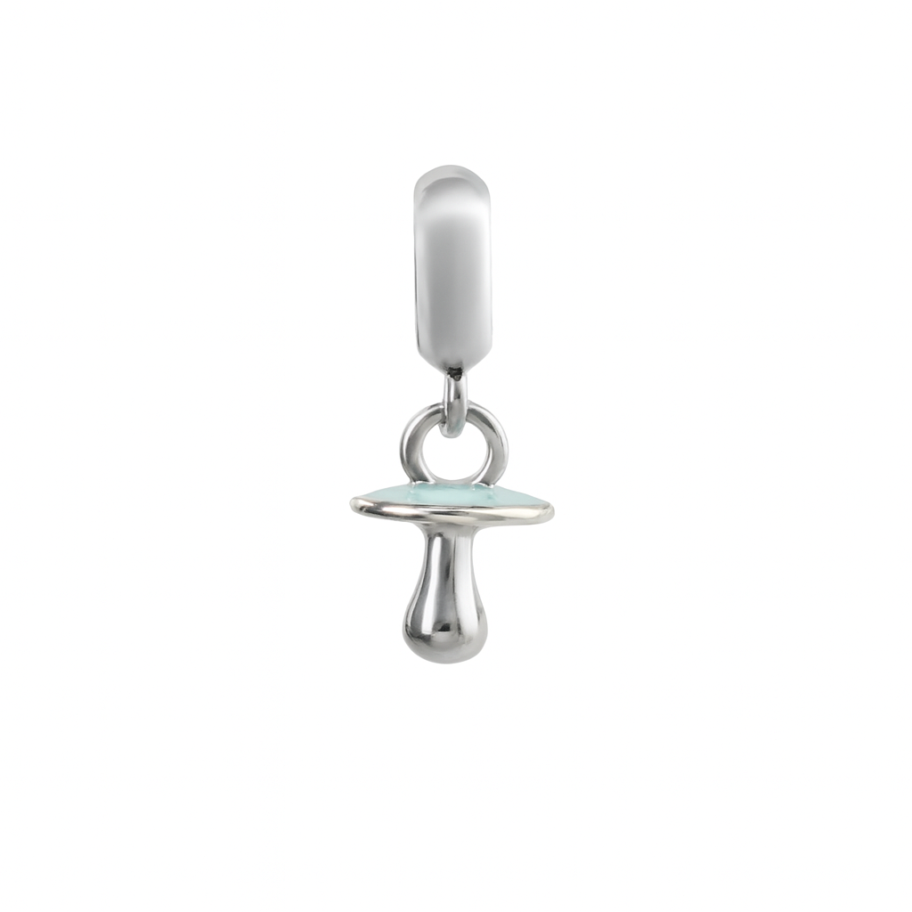 Sterling Silver Baby Pacifier Charm with Pastel Blue Enamel – Baby Shower & Keepsake Jewelry