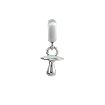 Sterling Silver Baby Pacifier Charm with Pastel Blue Enamel – Baby Shower & Keepsake Jewelry