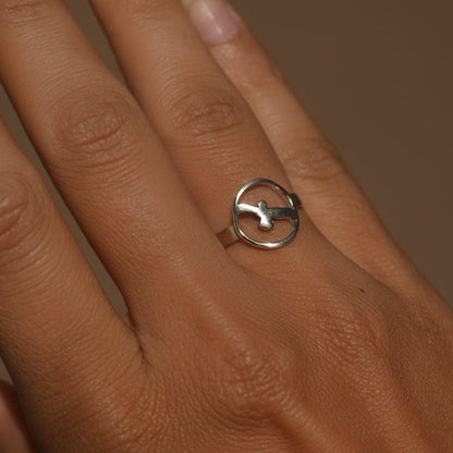 Freedom Bird Ring – Minimalist Round Flying Bird Design - Zirak Silver