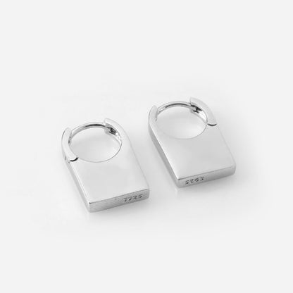 Geometric Silver Square Hoop Earrings – Minimal 925 Sterling Silver Huggie Hoops for Women - Zirak Silver