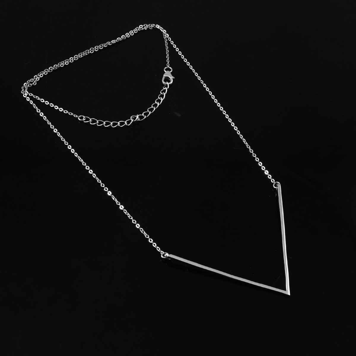 Geometric V Bar Necklace - Zirak Silver