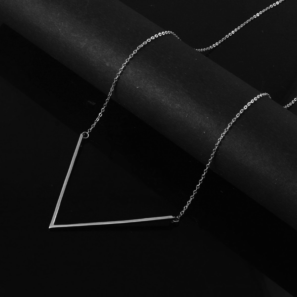 Geometric V Bar Necklace - Zirak Silver