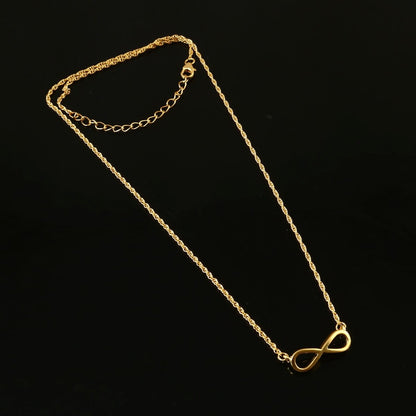 Gold - Plated Infinity Pendant Necklace – Minimalist Daily Wear Jewelry - Zirak Silver
