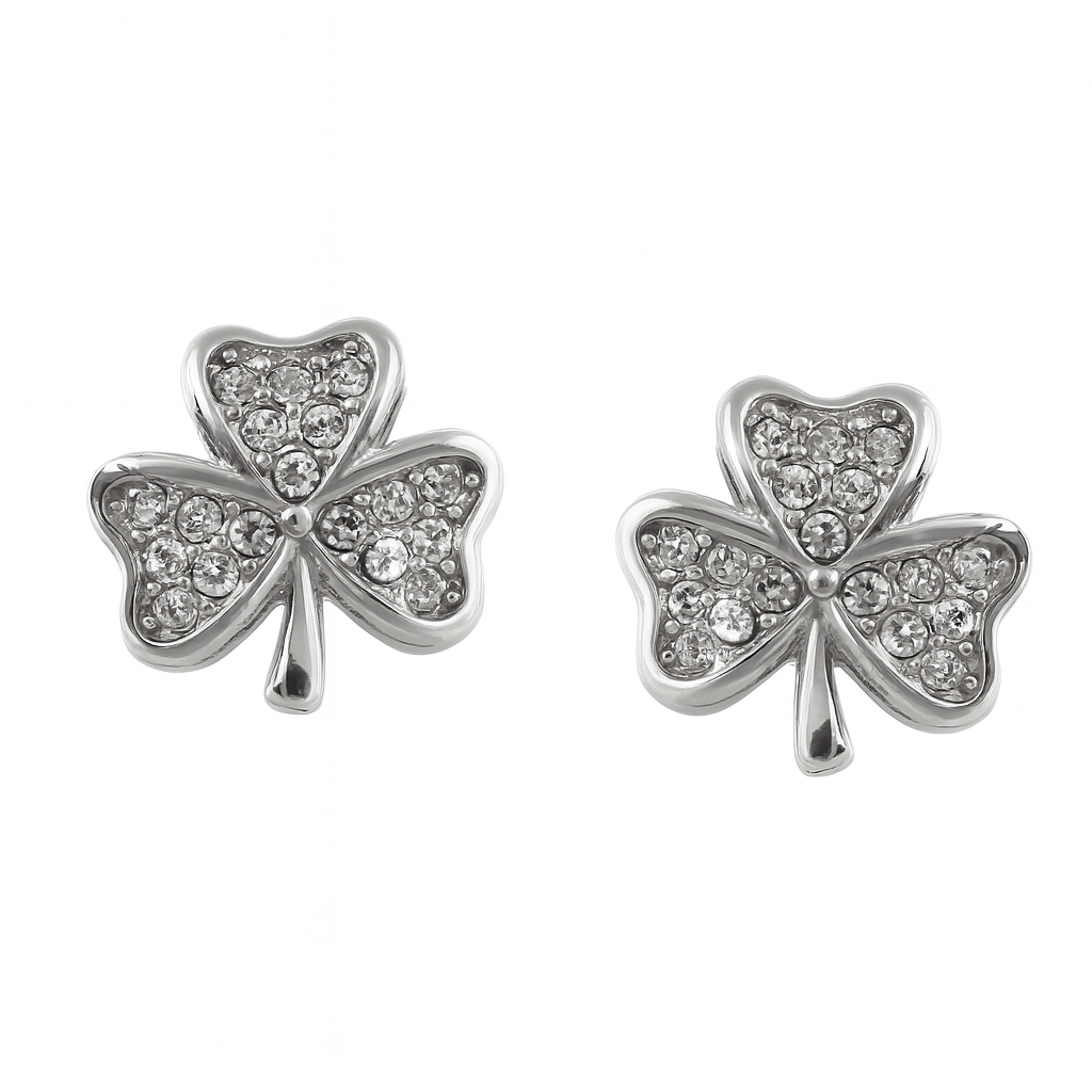 Green Clover Stud Charm in 925 Silver - Zirak Silver