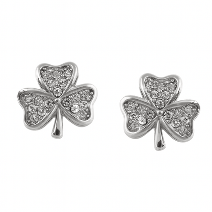 Green Clover Stud Charm in 925 Silver - Zirak Silver