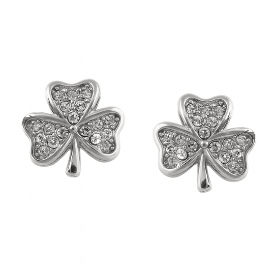 Green Clover Stud Charm in 925 Silver - Zirak Silver