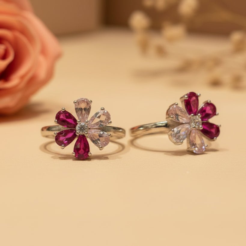 Gul Pushp Toe Ring - Zirak Silver