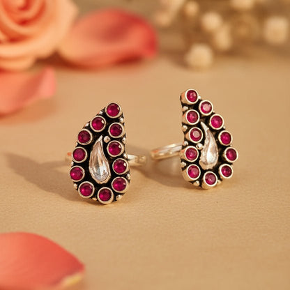 Gulabi Morni Bichiya Pair - Zirak Silver