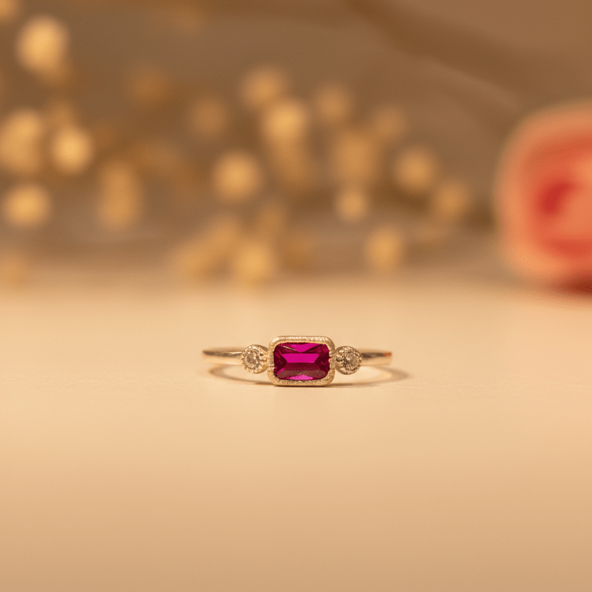 Gulabi Pink Stone Ring - Zirak Silver