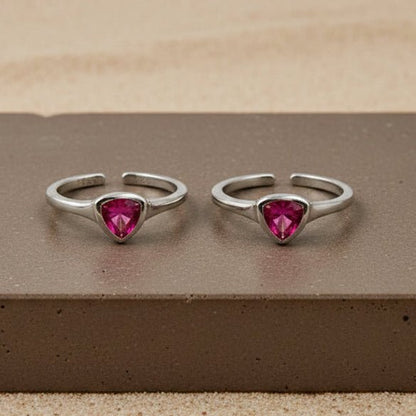 Gulabi Trikon Toe Ring - Zirak Silver