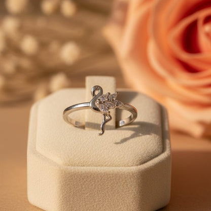 Hansika Swan Ring - Zirak Silver