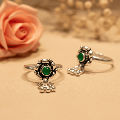 Hari Phool Latkan Bichiya Pair - Zirak Silver