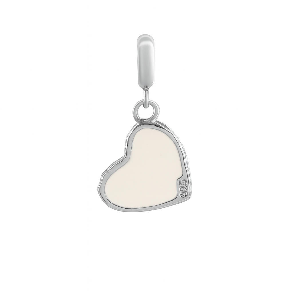 Heart Chocolate Sprinkle Charm in 925 Silver - Zirak Silver