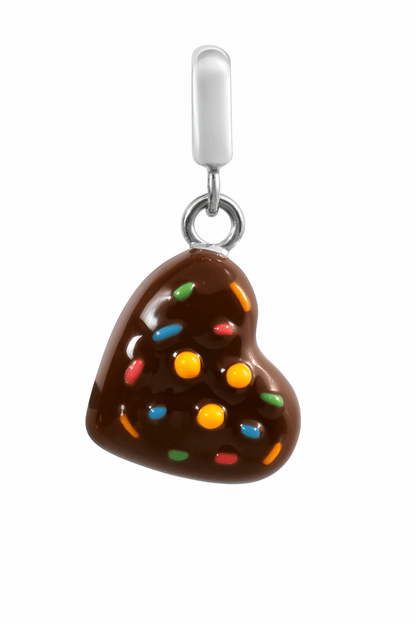 Heart Chocolate Sprinkle Charm in 925 Silver - Zirak Silver