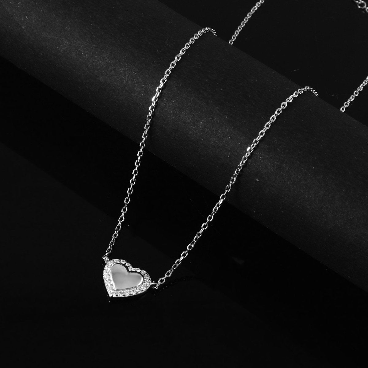 Heart Pendant Necklace - Zirak Silver