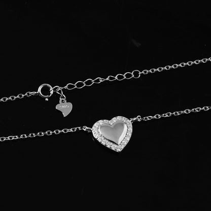 Heart Pendant Necklace - Zirak Silver