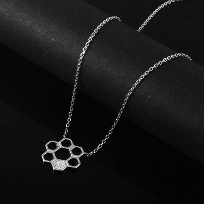 Honeycomb Halo Pendant - Zirak Silver
