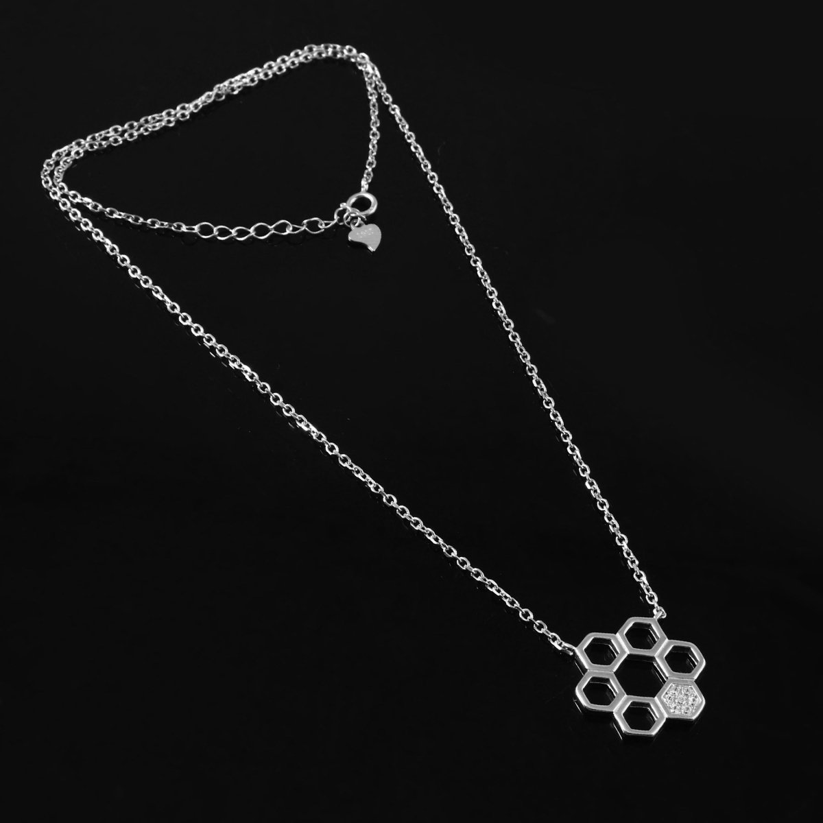 Honeycomb Halo Pendant - Zirak Silver
