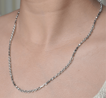 Ibaad Chain – Rhodium Plated Cable Silver Chain - Zirak Silver