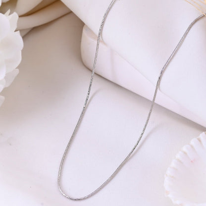 Inaaya Chain – Sleek 925 Silver Box Chain Necklace - Zirak Silver