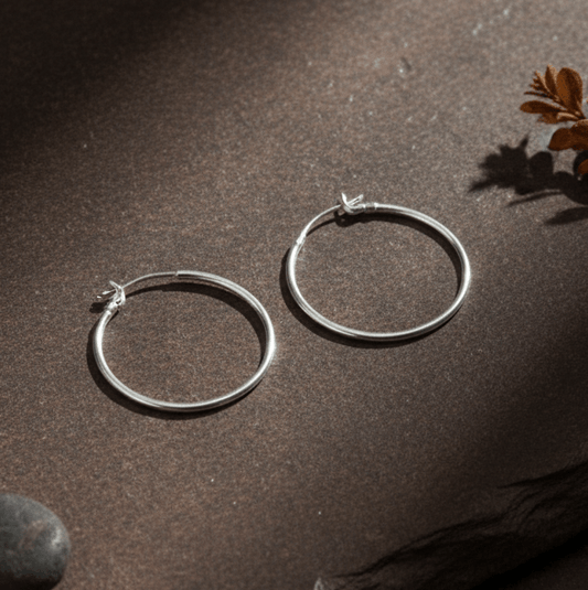 Inaaya Hoops – Ultra - Light 925 Silver Minimal Hoop Earrings - Zirak Silver