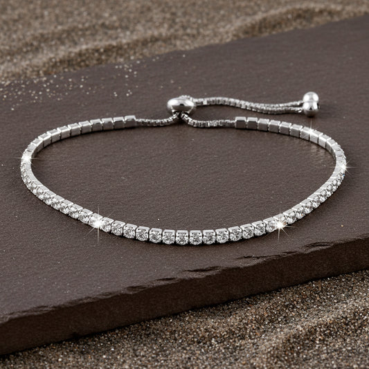 Ishq Bracelet – Dual - Tone 925 Silver Zircon Tennis Bracelet - Zirak Silver