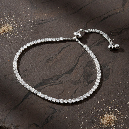 Ishq Bracelet – Dual - Tone 925 Silver Zircon Tennis Bracelet - Zirak Silver