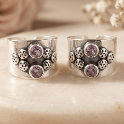 Jamun Tribal Toe Ring - Zirak Silver