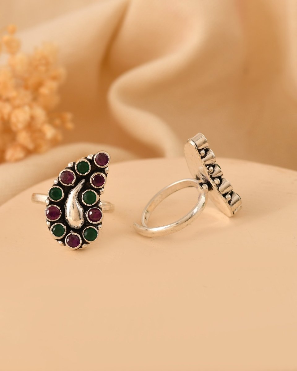 Kairi Paisley Silver Toe Rings - Zirak Silver