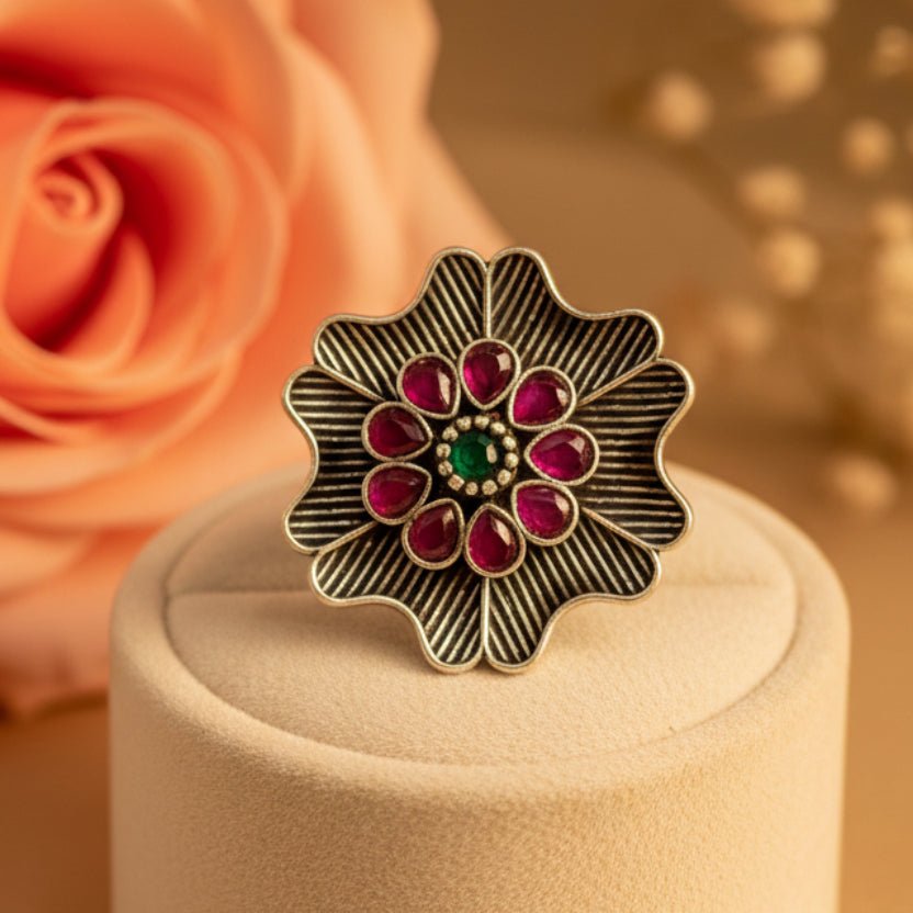 Kamalika Ring - Zirak Silver