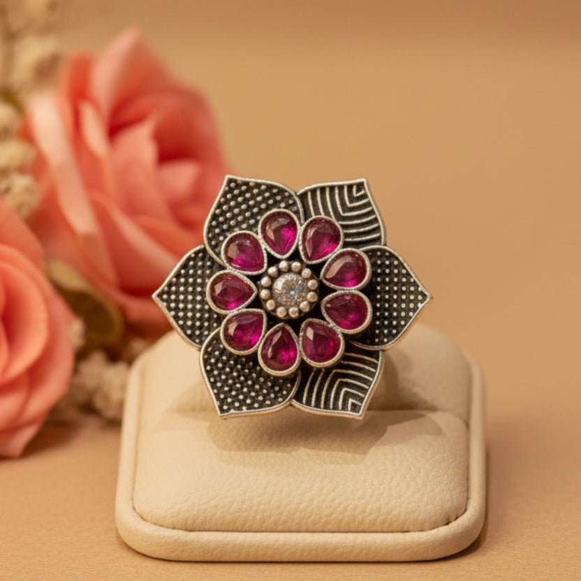 Kamalika Ring - Zirak Silver