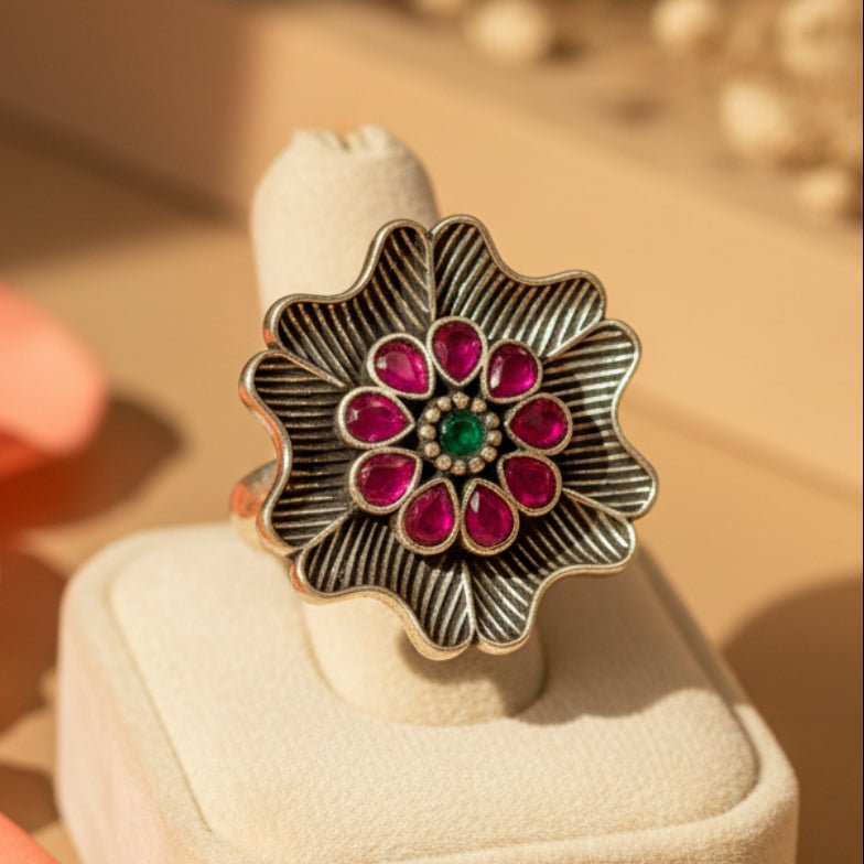 Kamalika Ring - Zirak Silver