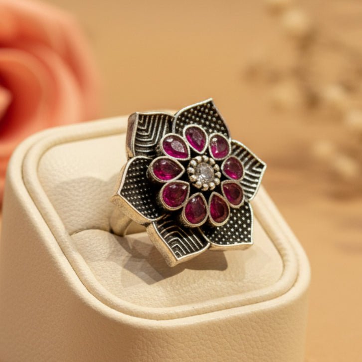 Kamalika Ring - Zirak Silver