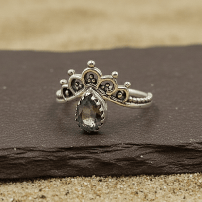 Labradorite Crown Silver Ring - Zirak Silver