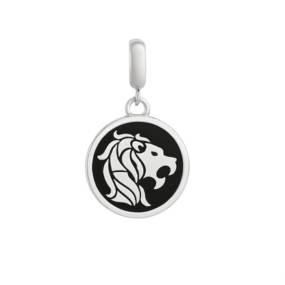 Leo Zodiac Charm in Sterling Silver – Dual - Sided Lion Pendant - Zirak Silver