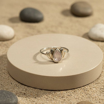 Lotus Bloom Amethyst Ring - Zirak Silver