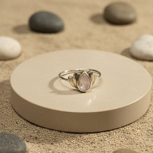 Lotus Bloom Amethyst Ring - Zirak Silver